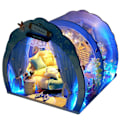 Miniatyrbild 1 av 8: LED DIY Mini Ocean Tunnel Dockhus Kit Miniatyr med Möbler Trä Dockhus Present till Barn Vänner