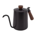 Miniatyrbilde 5 av 8: 600 ml svanehals kaffekjele 304 rustfritt stål lang tut kjele trehåndtak hell over kaffekanne tekanne svart