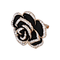 Miniatyrbillede 7 af 8: Kameliabrosche - Elegant og udsøgt broche med rhinsten til kvinder, tøj, silkeskærf, dekoration, gave, sort