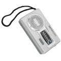Pikkukuva 2 / 8: AM FM -transistoriradio DSP-siruilla, kannettava taskukokoinen miniradio kaiuttimen ja kuulokeliitännän kanssa, hopeaharmaa