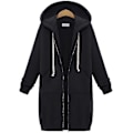 Miniatyrbillede 2 af 4: Stilful Dame Zip Up Fleece Hoodie Jakke 2XL Sort