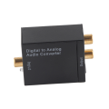 Pikkukuva 7 / 8: Digitaali-analogimuunnin DAC-dekooderi Toslink- ja koaksiaalituloilla analogisille 2RCA-lähdöille Musta isäntä USB -kaapeli kuituoptinen kaapeli
