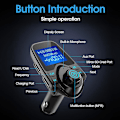 Pikkukuva 4 / 5: Langaton Bluetooth FM-lähetin auton paketti 1,44 tuuman näytöllä - Tukee TF/SD-korttia, USB-auton laturia - kaikille älypuhelimille