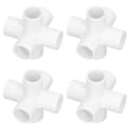 Miniatyrbillede 5 af 8: 10 STK PVC-plastrørforbindelse 6-vejs rør Hjørnealbuefittings 25mm indvendig diameter hvid