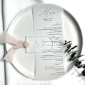Miniatyrbilde 3 av 5: 90 stk. frostet akryl bryllup blankt bordkort klart bue gavemerke navneplate sitteplasser DIY Mar