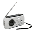 Miniatyrbild 3 av 8: Solardriven handvevsradio multifunktionell uppladdningsbar nödradio med ficklampsfunktion för utomhuscamping vandring vit
