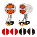 Miniatyrbillede 5 af 8: 1 par motorcykel LED blinklys dobbelt farve indikator blinklys 12V universel til motorcykel elektroplettering