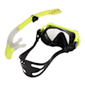 Miniatyrbilde 8 av 8: Justerbart snorklesett for voksne, snorkelbrille og pustetube, snorkleutstyr for voksne til svømmetrening, gult