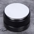 Miniatyrbillede 4 af 8: Højdejusterbar kaffemaskine i rustfrit stål, tamper, fordeler, tamperværktøj til hjemmet, kontor, 51 mm, sort, flad bund