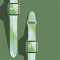 Pikkukuva 5 / 5: Kukkakuvioitu älykellon ranneke, pehmeä silikoniurheiluranneke iwatch 7 -sarjalle, vihreä väri 38/40/41MM