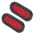 Pikkukuva 8 / 8: 2 kpl LED-merkkivaloa, vedenpitävä, soikea, punainen, 12 V:n takavalo, rekka-, vene-, perävaunu- ja matkailuautokäyttöön
