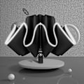 Miniatyrbillede 1 af 5: Vindtæt, refleksstribe, refleks paraply, kompakt inverteret foldeparaply, automatisk rejseparaply, automatisk åbning og lukning til mænd og kvinder