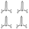 Miniatyrbillede 1 af 5: (4 pakke) Jern Display Stand, Sort Jern Staffeli Plade Display Foto Holder Stand, Viser Billede Fra