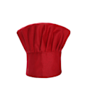 Pikkukuva 1 / 5: Kokin hattu - Unisex-säädettävä poly-puuvillahattu miehille ja naisille valkoisena - 30 mm - 1 kpl - Punainen
