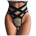 Miniatyrbillede 1 af 5: Leopard Print Lace Thong Panty - Shapewear til kvinder til mavekontrol38 Gul