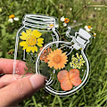 Miniatyrbillede 5 af 5: Tørret Blomst Bogmærke Flaske, transparente Tørrede Blomster Bogmærker, DIY Tørret Blomst Bogmærke, passer til Kvinder