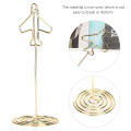 Miniatyrbillede 3 af 6: Golden Airplane Desktop Message Clip visitkortholder med base (10 stk)