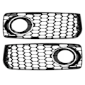 Pikkukuva 1 / 8: 2 kpl auto sumuvalo grilles korvaaminen sähköpinnoitettu aukko sopii Audi A5 S5 08-12