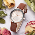 Miniatyrbillede 3 af 4: Simple Business Kvinder Arabiske tal Urskive PU-rem Ur Legering Quartz Armbåndsur (Brun)