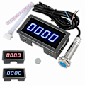 Miniatyrbild 1 av 3: 2025 Lämplig 4 Digital LED Varvräknare RPM Hastighetsmätare + Hall Proximity Switch Sensor NPN