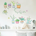 Miniatyrbild 2 av 5: En uppsättning fjärilar krukväxter väggdekaler självhäftande för vardagsrum kök sovrum konst DIY väggdekoration