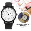 Miniatyrbillede 3 af 8: Kvinde Kvartsarmbåndsur Rund PU-rem Big Dial Armbåndsur (Simple Dial)