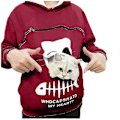 Miniatyrbillede 1 af 5: Fashion Katteelsker Hættetrøjer Kvinder Kængurulomme Hættetrøjer Hund Kæledyr Pote Pullover Toppe Langærmet Lynlås Hættetrøje Sudaderas Jzz Burgundy XL
