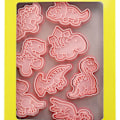 Miniatyrbillede 7 af 8: Dinosaur Cookie Form Sød Mad Grade Plastik 3D Dyr Bage Cutter til Kiks Kager Desserter Håndværk