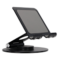 Miniatyrbillede 3 af 8: Foldbar telefonholder 360 graders rotation justerbar højde aluminium skrivebordsstativ med stabil base til bærbare computere under 17,3 tommer sort
