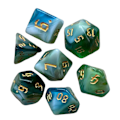 Pikkukuva 3 / 5: 7 x Maalatut Monitahokkaat Nopat Perhepelit DND RPG MTG Korttipeleihin Perheille B