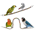 Miniatyrbild 1 av 5: Fågelrep-pinnar Bungee-leksaker för papegojor 15,7 och 31,5 tum Set med 2