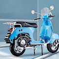 Miniatyrbillede 4 af 5: 1:10 Vespa 125 Legerings Fritidsmotorcykel Model Støbte Metal Motorcykel Simulation Lyd Lys Legetøj Til Børn Gaver Zekai Grøn