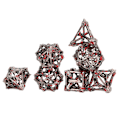 Miniatyrbild 3 av 8: 7-delad metalltärningssats ihålig polyhedral tärning robust mångsidig för brädrollspel gråaktig röd