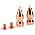 Miniatyrbild 3 av 8: 100set Roséguld Spetsiga Metall Galvanisering Burr Free Clear Tråd DIY Mässing Spikar Nitar Rock Nitar för Kläder 9x25mm