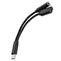 Pikkukuva 3 / 8: Puhelinääniadapteri Type C - 3,5 mm latauskuulokeadapteri 2-in-1-muunnin Xiaomi/HuaweiBlackille