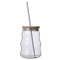 Miniatyrbillede 1 af 4: 2024 Ny Kaffeglas Kop Med Sugerør Holdbar 500ml Transparent Stilfuldt Design Kreative Drikkeglas Hjem Køkkenartikler2