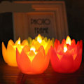 Miniatyrbillede 1 af 5: Parti med 6 stk. Lotusblomstformede Flammeløse LED-lys, Små Elektriske Lys til Dekoration