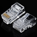 Miniatyrbillede 5 af 5: Pass Through Cat6-stikkontakter - 100 pak - Nemme krympemodulare stik til solid eller flettet UTP-netværkskabel - Han Ethernet-stik