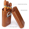 Miniatyrbillede 3 af 5: 3-Sticks Bærbar fugtighedscreme Cigaretetui Importeret cederforet cigarhumidor Cigarskærer i rustfrit stål
