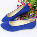 Miniatyrbillede 2 af 4: Ballet Dolly Flat Slip-On Suede Loafers til kvinder40 Blå