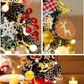 Miniatyrbilde 3 av 5: Juletre for skrivebord, Mini juletre dekorasjon, Juledekorasjon for bord, pult og disk