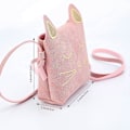 Miniatyrbillede 1 af 4: Sød Lille Pige Skuldertaske Håndtaske, Prinsesse Mini Tasker, Kat Cross Body Messenger Taske Sort
