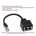 Pikkukuva 1 / 4: Verkkojakajan sovitinkaapeli, 1 RJ45-pistoke 2 RJ45-liittimeen Verkko Y-jakajakaapeli luokan 5e Ethernetille, luokan 6 Ethernetille. (1 kpl)
