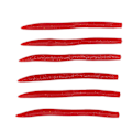 Miniatyrbild 4 av 8: 6 st/set Noodle Worm Fiskebete Bite Resistent PVC Mjuk Maggot Daggmåsk Artificial Bait Mörk Röd