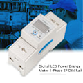 Miniatyrbild 5 av 8: 220V 10(40)A Digital 1 fas 2 Ledare 2P Din Rail Elmätare Elektronisk KWh-mätare