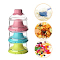 Miniatyrbild 8 av 8: Baby Formula Milk Powder Dispenser 3 Fack Babymatning Behållare Stapelbar Bärbar Spädbarn Formula Mjölkpulver Box