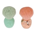 Miniatyrbillede 3 af 8: 2 stk håndholdt makeup børste Blødt blødt hår Kosmetisk skønhedsbørste til løs pulverblusher Rose Gold Lysegrøn