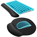 Miniatyrbilde 5 av 8: 3 stk datamaskin håndleddsstøttesett Ergonomisk design bordmattesett med gummibunn for arbeidere spillere forfattere