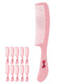Miniatyrbilde 2 av 8: 10 stk bredtannet kam forhindrer statisk ergonomisk rund kant bærbar hårstyling kam for hjemmet utendørs rosa
