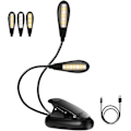 Miniatyrbillede 2 af 5: Genopladelig læselampe, 14 LED'er 3 farver 9 tilstande Justerbar lysstyrke Læselampe, 360 Clip-on lampe, Bærbar og fleksibel trådløs Neck_SZXM